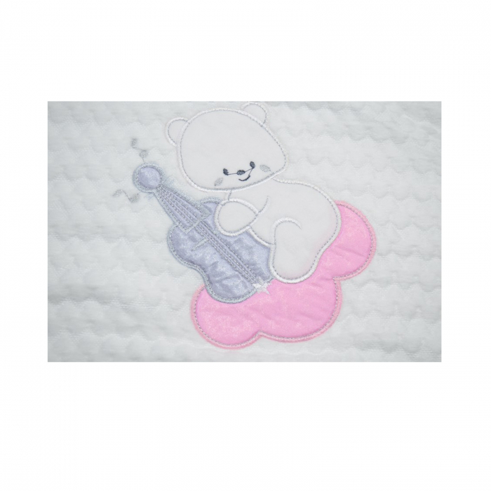 Pled 95 x 85 cm pentru fete Mini Junior 1033, Alb [2]