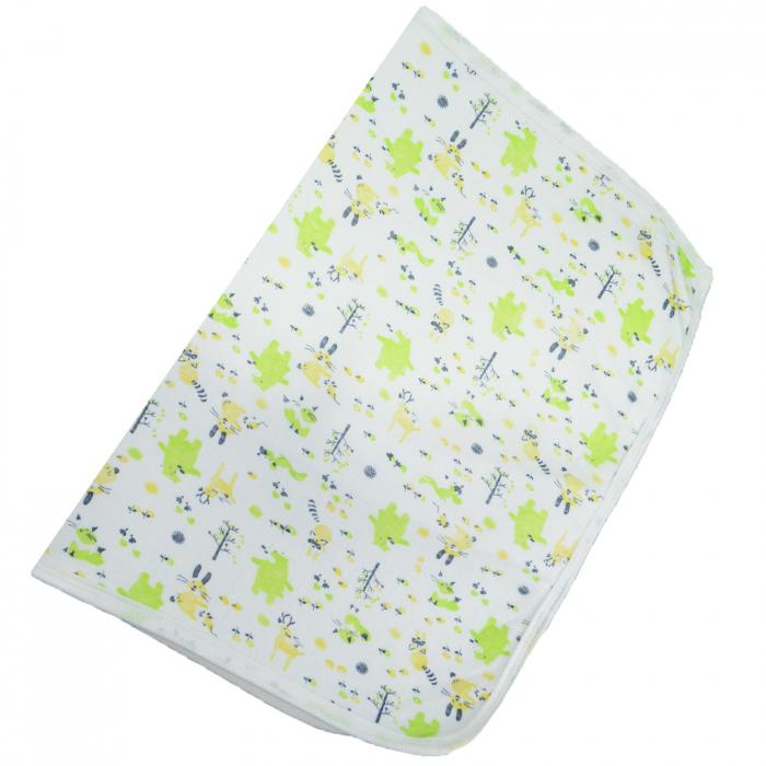 Aleza impermeabila si refolosibila din bumbac 70 x 50 cm pentru baieti Mini Junior PRR-7, Verde [1]