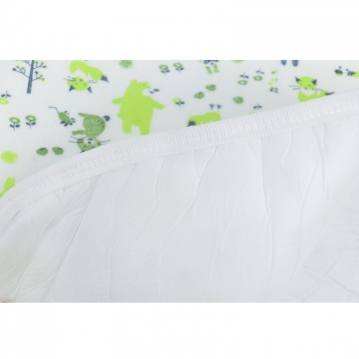 Aleza impermeabila si refolosibila din bumbac 70 x 50 cm pentru baieti Mini Junior PRR-8, Verde [3]