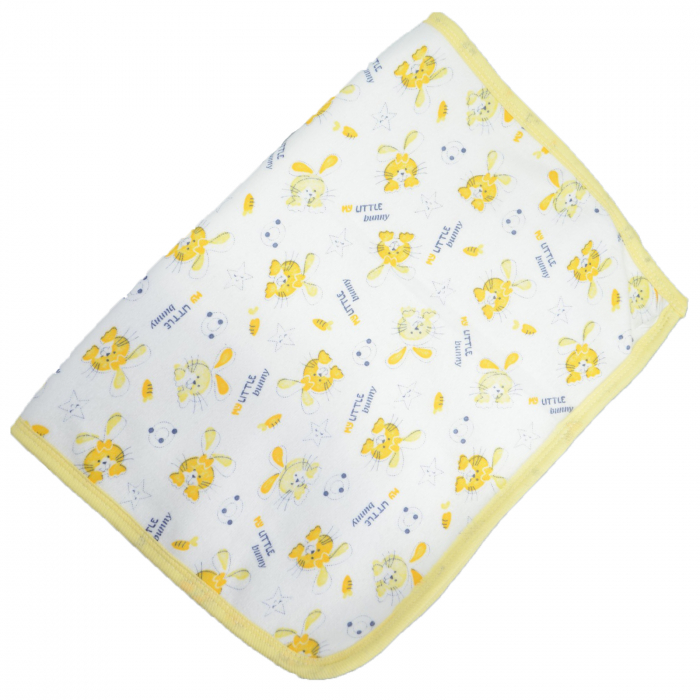 Aleza impermeabila si refolosibila din bumbac 60 x 40 cm pentru copii, Mini Junior ALZ0209G, Galben [1]