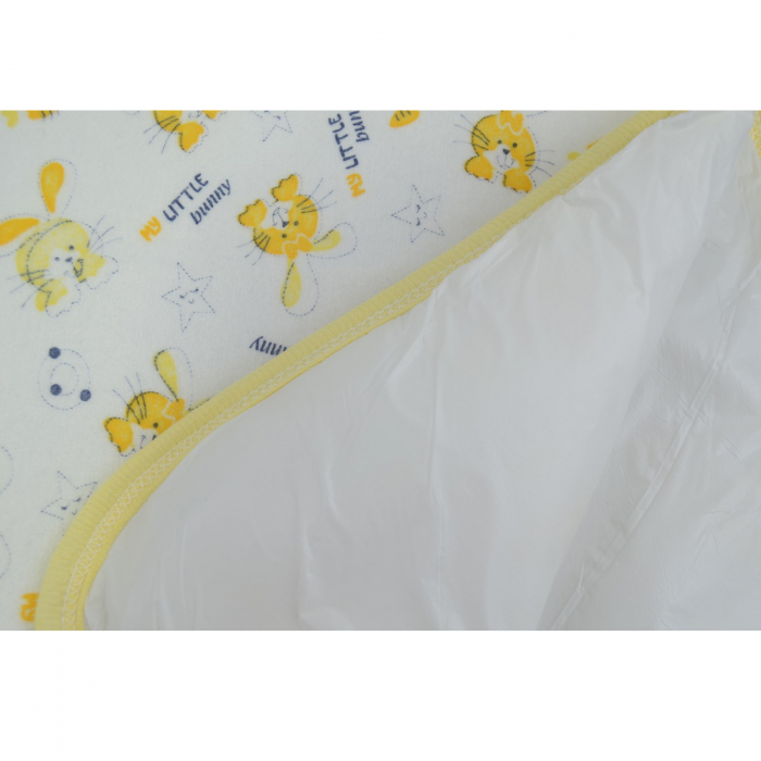 Aleza impermeabila si refolosibila din bumbac 60 x 40 cm pentru copii, Mini Junior ALZ0209G, Galben [4]