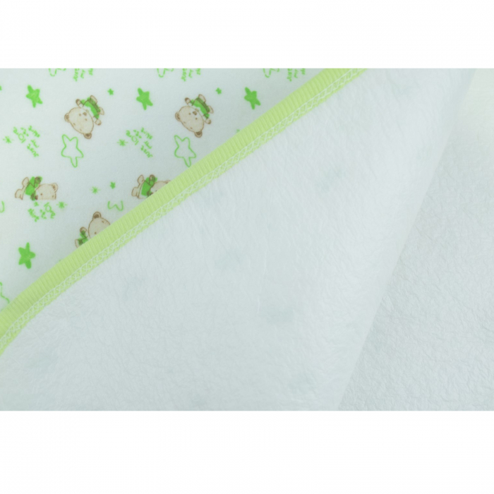 Aleza impermeabila si refolosibila din bumbac 70 x 50 cm pentru baieti Mini Junior PRR-5, Verde [3]