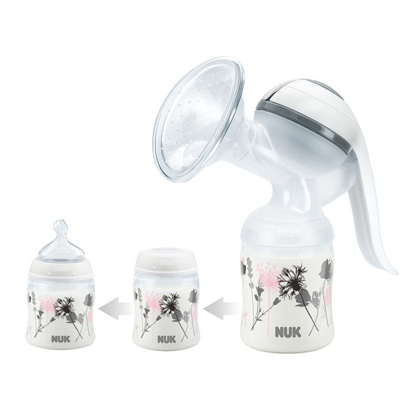 Pompa de san manuala Nuk Jolie cu absorbante pentru san cadou 252090, Alb [3]