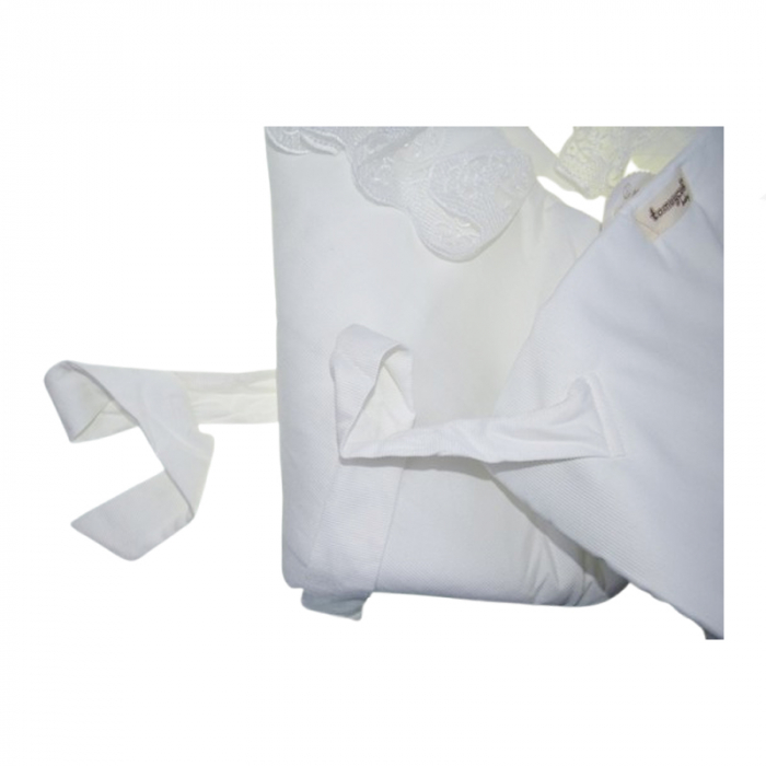 Port bebe elegant de infasat pentru botez 80 x 80 cm Mini Junior SIN-BZ2, Alb [5]
