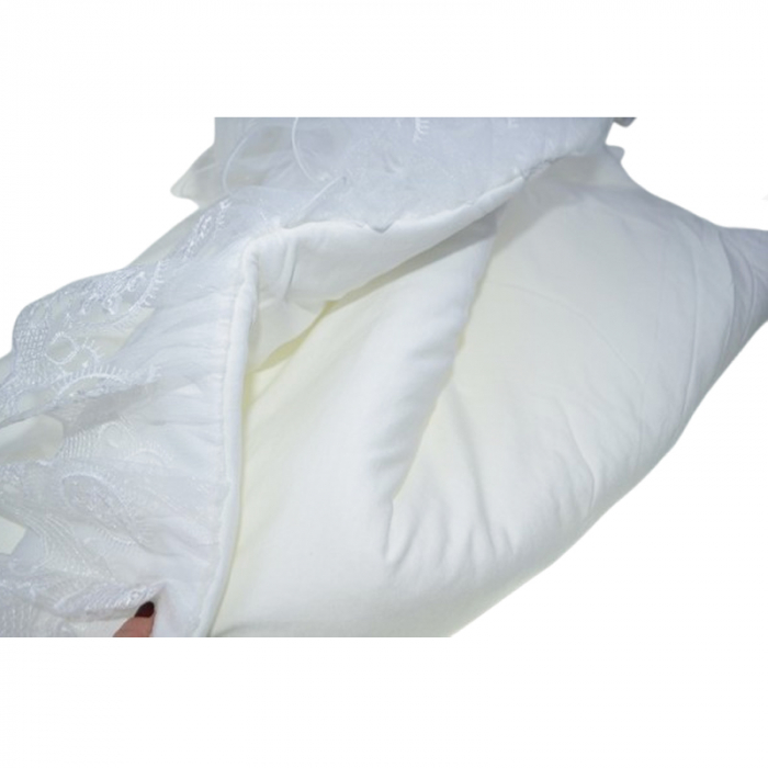 Port bebe elegant de infasat pentru botez 80 x 80 cm Mini Junior SIN-BZ2, Alb [4]
