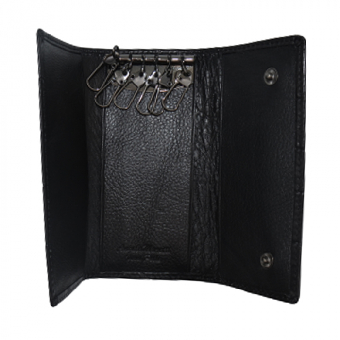 Port chei din piele 13 x 2 x 5 cm pentru dama Angela Moretti 231112N, Negru [3]