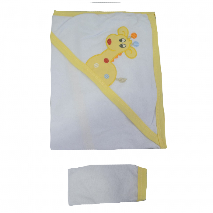 Prosop 100 x 72 cm cu gluga Mini Junior 100-41, Alb [2]