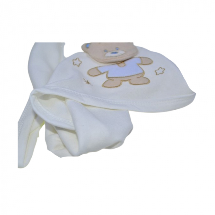 Prosop 100 x 90 cm cu gluga pentru bebelusi, Mini Junior PB0805UA, Alb [3]