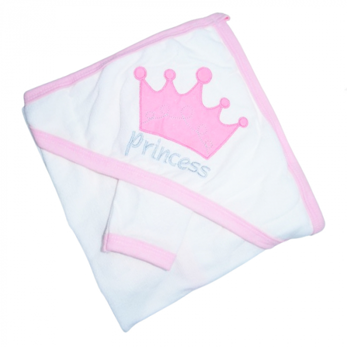 Prosop 97 x 68 cm cu gluga pentru bebelusi Mini Junior 20111R, Alb [2]