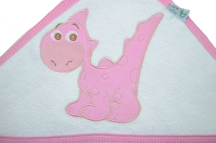 Prosop 80 x 80 cm cu gluga pentru bebelusi Ty i My PBGTM1RR, Roz [2]