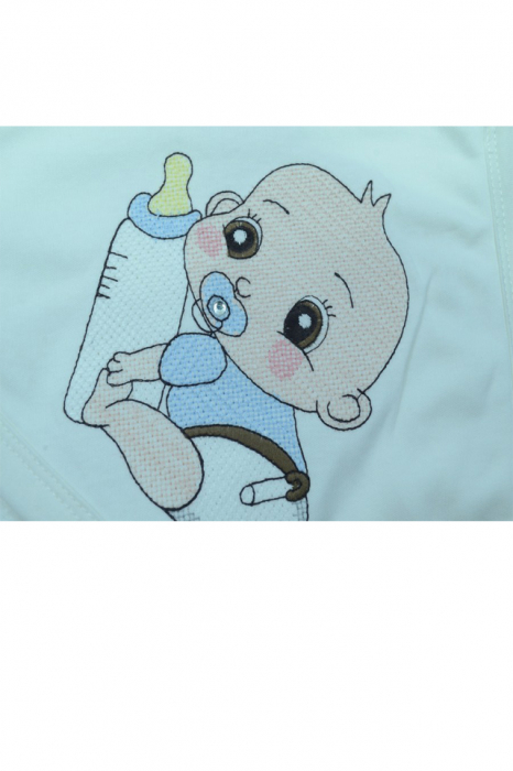 Prosop 85 x 85 cm cu gluga Baby Line PBB04, Alb [2]