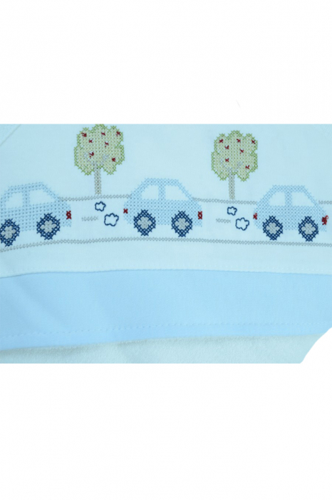 Prosop 90 x 80 cm cu gluga pentru bebelusi Gaye Bebe 910-1, Alb [2]