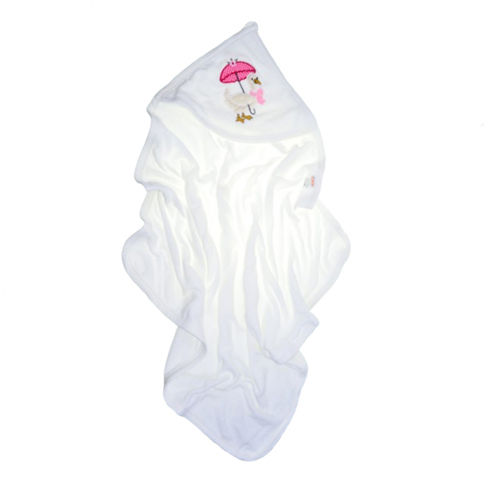 Prosop 80 x 85 cm cu gluga pentru bebelusi Mini Junior 0084, Alb [1]