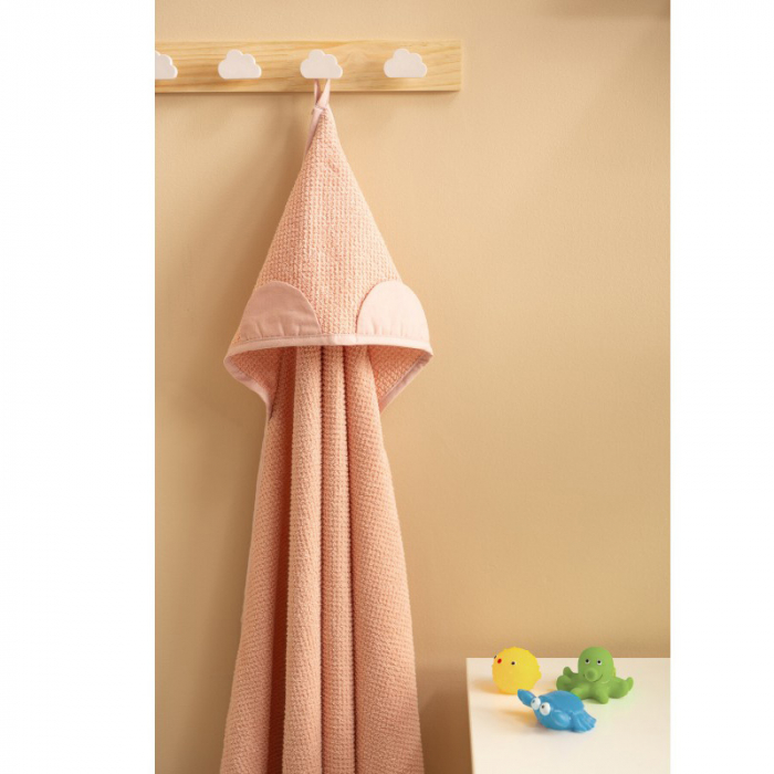 Prosop cu gluga 100 x 100 cm pentru copii Sensillo 390970, Roz [3]