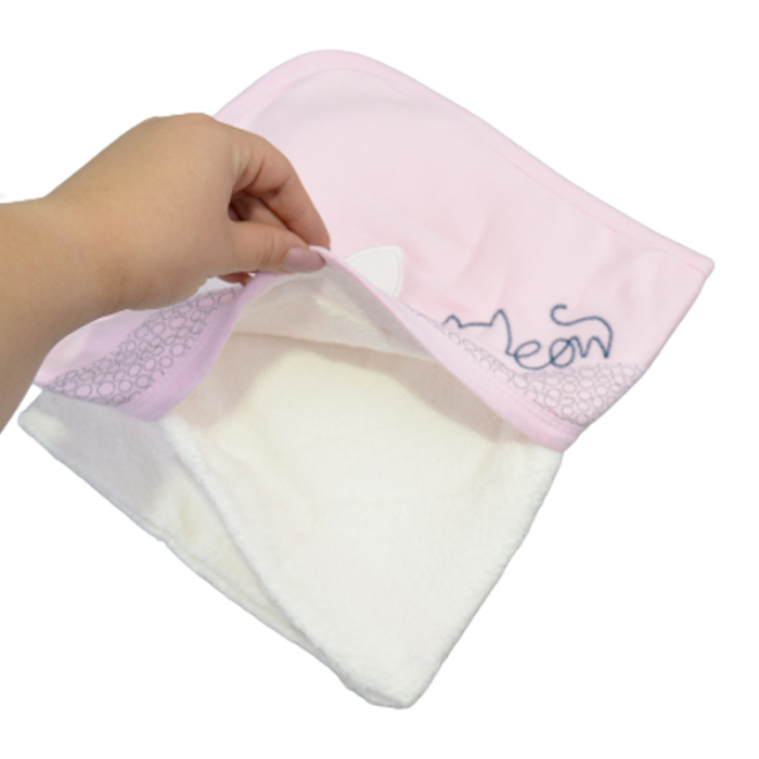 Prosop cu gluga 75 x 75 cm Tonton TNTN-5, Roz [2]