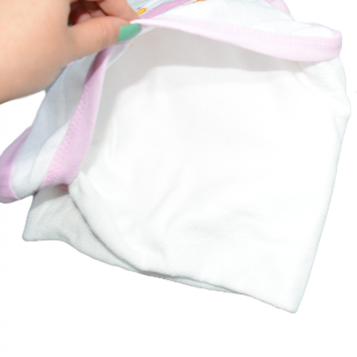 Prosop cu gluga si manusa 95 x 70 Mini Junior MJM-11, Roz [2]