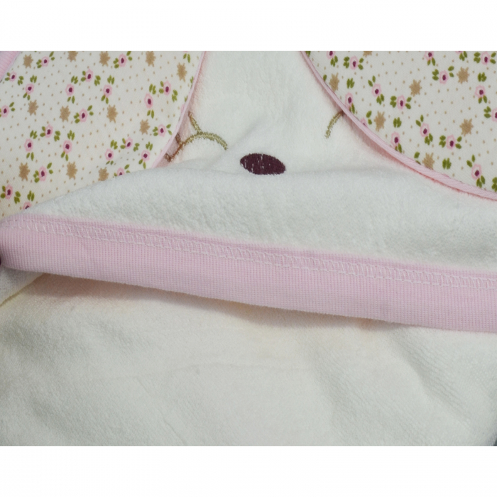 Prosop cu gluga 80 x 90 cm pentru fete Mini Junior BBW-71, Roz [2]