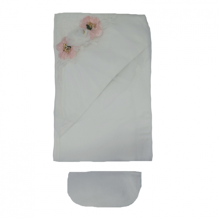 Prosop cu gluga 85 x 80 cm Babyline 005926, Alb [2]