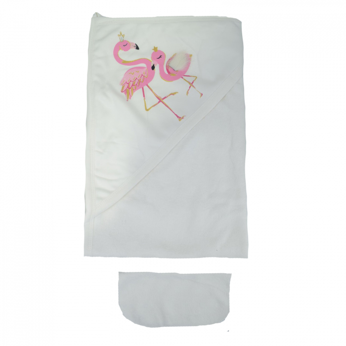 Prosop cu gluga 85 x 85 cm Babyline 9-612, Alb [2]