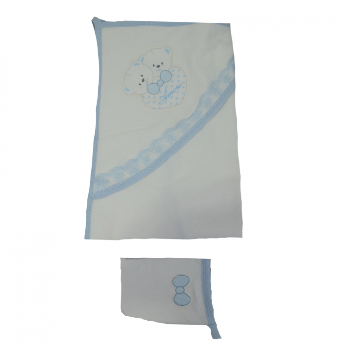 Prosop cu gluga 90 x 75 cm Mini Junior 90-56AB, Alb [2]