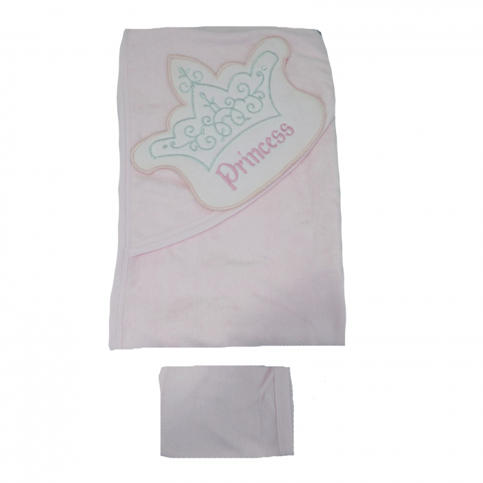 Prosop cu gluga 90 x 80 cm Babyline 9-510, Roz [3]