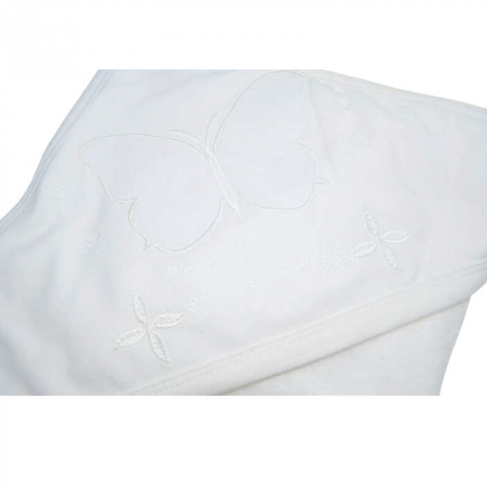 Prosop cu gluga din bumbac pentru fete 90 x 85 cm Mini Junior PSP-4, Crem [3]