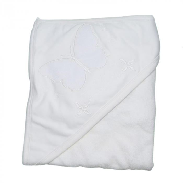 Prosop cu gluga din bumbac pentru fete 90 x 85 cm Mini Junior PSP-4, Crem [2]