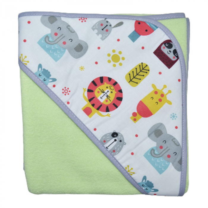 Prosop cu gluga din bumbac Thermofleet pentru copii Duet Baby 608505-V, Verde [2]