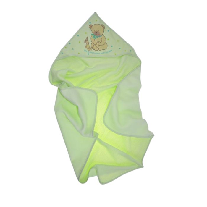 Prosop cu gluga din bumbac Thermofleet pentru copii, Mini Junior MJ2-060225, Verde [1]