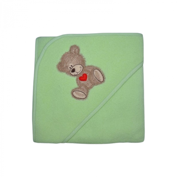 Prosop cu gluga din bumbac Thermofleet pentru copii, Mini Junior MJ5-060225, Verde [2]