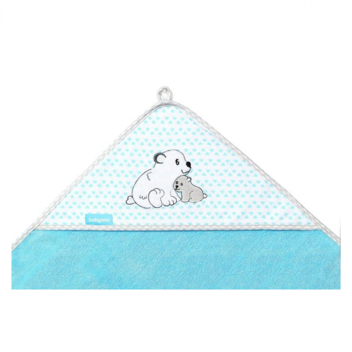 Prosop cu gluga pentru baieti 100 x 100 cm BabyOno 346/02, Albastru [2]