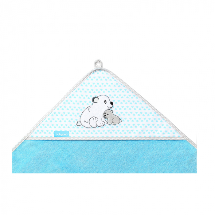 Prosop cu gluga pentru baieti 76 x 76 cm BabyOno 345/02, Albastru [3]