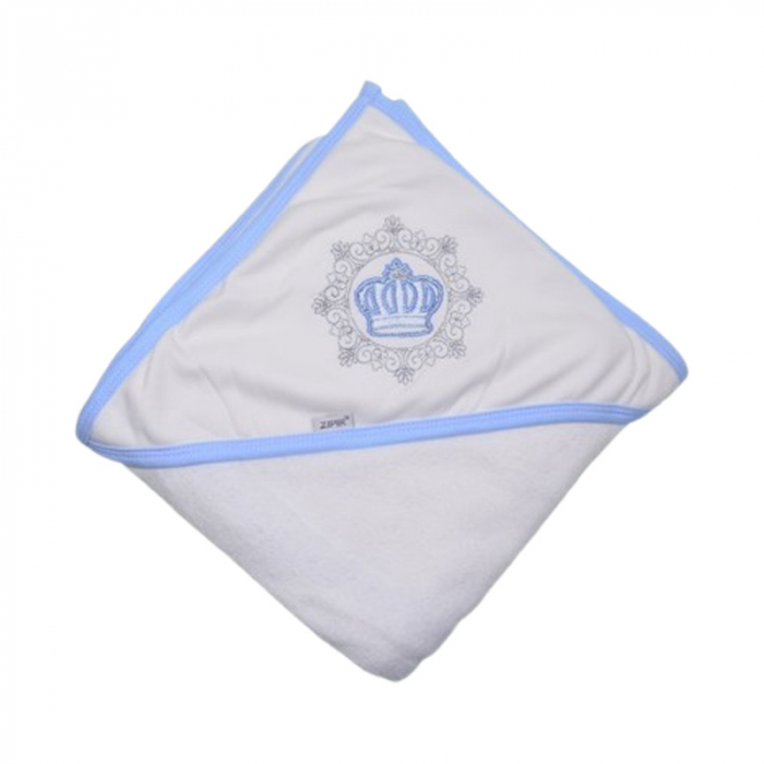 Prosop cu gluga, pentru baieti, 80 x 80 cm, Mini Junior PRS0109A4, Alb [1]