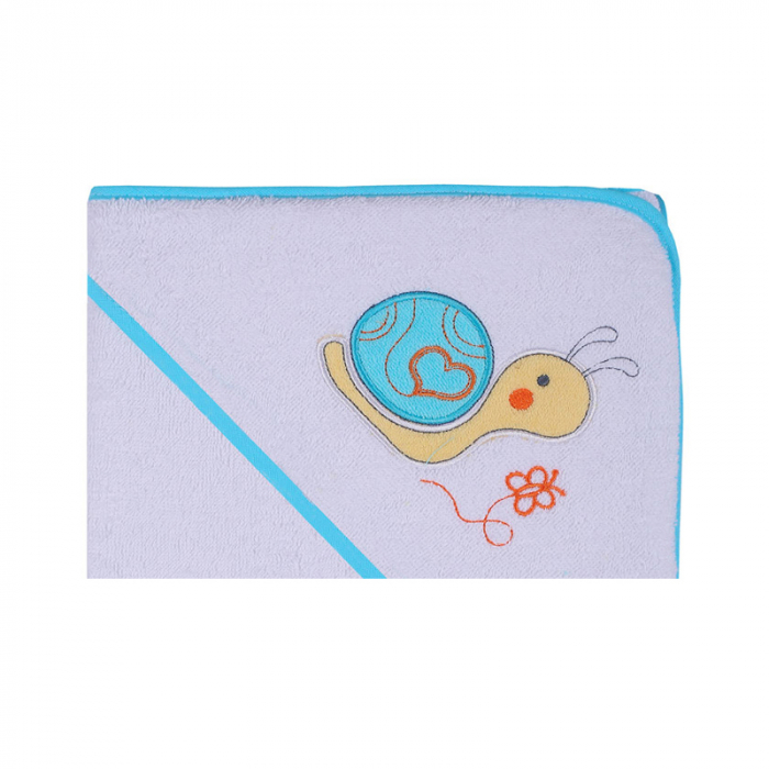 Prosop cu gluga pentru copii 100 x 100 cm Mini Junior 217P, Alb [2]