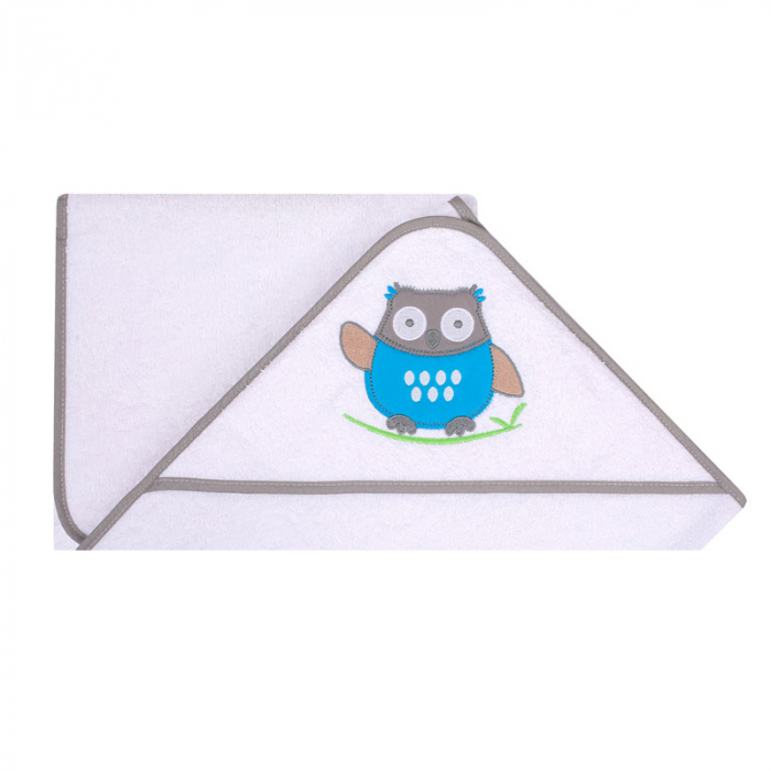 Prosop cu gluga pentru copii 100 x 100 cm Mini Junior 217PA, Alb [2]