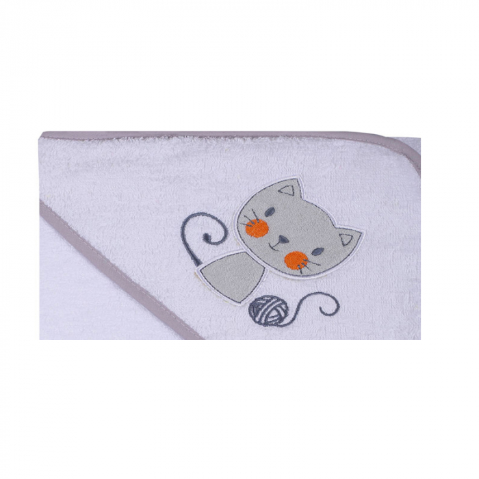 Prosop cu gluga pentru copii 100 x 100 cm Mini Junior 4834A, Alb [2]