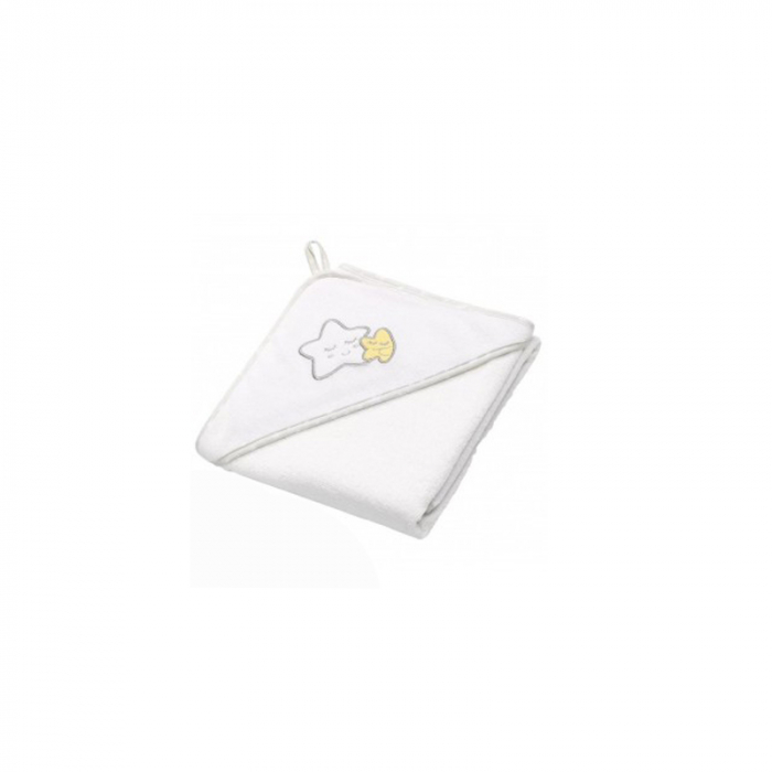 Prosop cu gluga pentru copii 76 x 76 cm BabyOno 141/07, Alb [1]