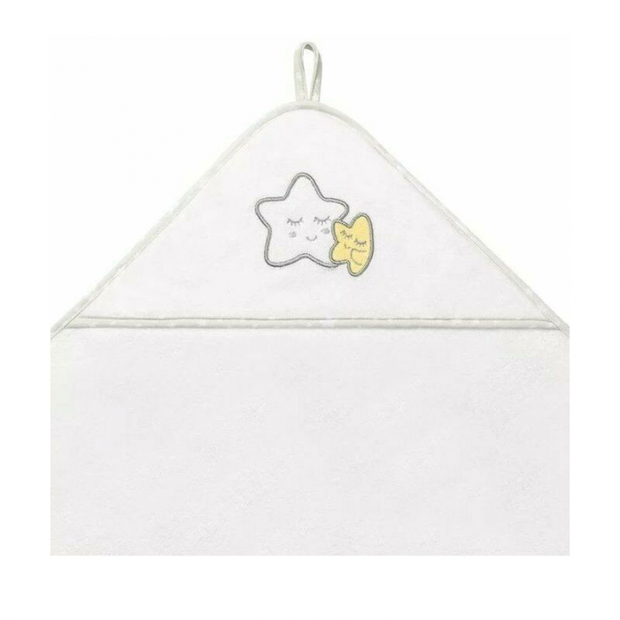 Prosop cu gluga pentru copii 76 x 76 cm BabyOno 141/07, Alb [2]