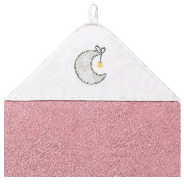 Prosop cu gluga pentru fete 76 x 76 cm BabyOno 141/10, Roz [2]