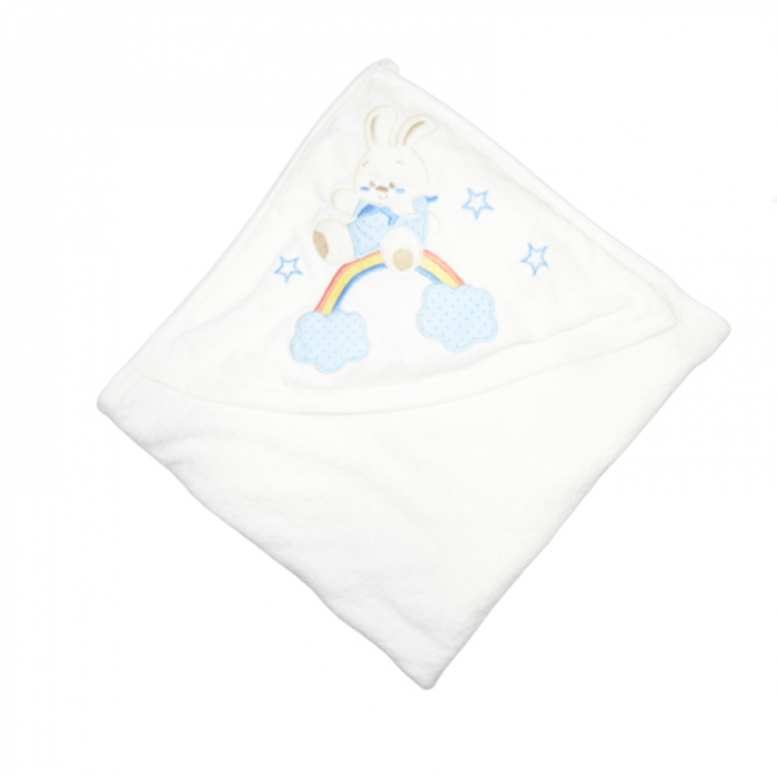 Set 2 piese prosop cu gluga 90 x 100 si batista Mini Junior BBY-23, Alb [3]