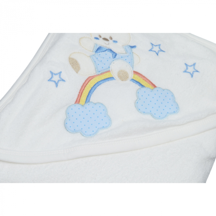Set 2 piese prosop cu gluga 90 x 100 si batista Mini Junior BBY-23, Alb [4]