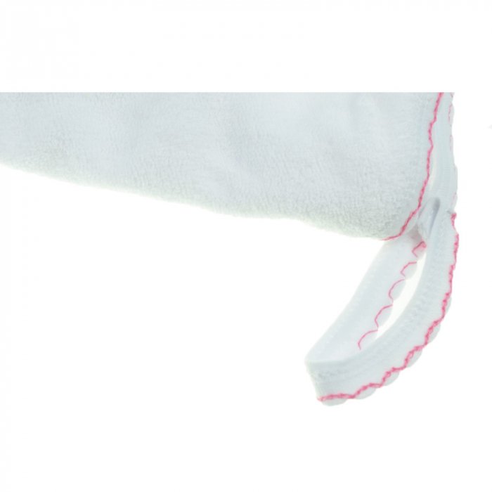 Prosop de baie 80 x 80 cm cu gluga pentru bebelusi Terjan PTB-03, Alb [3]