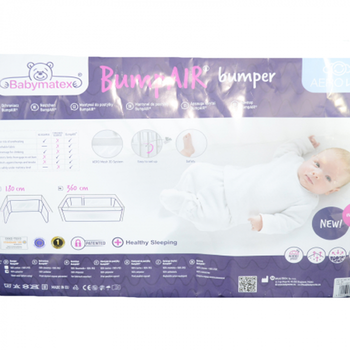Protectie laterala cu aerisire pentru patut 360 cm BabyMatex TB0239, Crem [3]