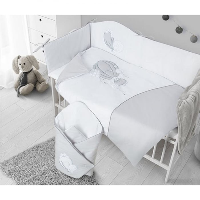 Protectie laterala pentru patut, 180 x 30 cm, Baloniki Belisima, P02-0048-2, Gri [2]