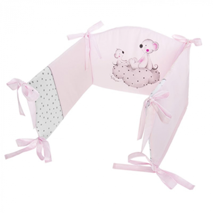 Protectie laterala pentru patut, 180 x 30 cm, Malenstwo Belisima, P02-0286-2, Roz [1]