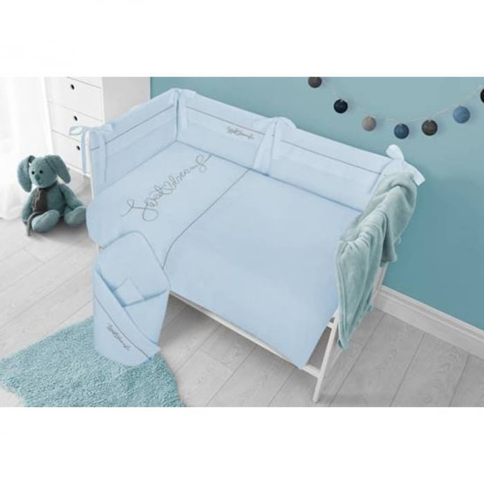 Protectie laterala pentru patut, 180 x 30 cm, Sweet Dreams Belisima, P02-0538-2, Albastru [2]