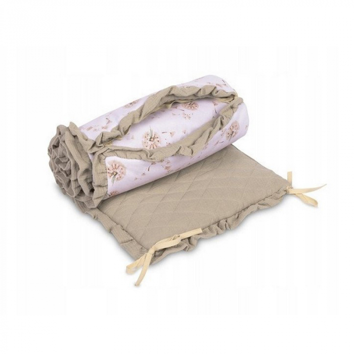 Protectie laterala pentru patut, 180 x 40 cm, Sensillo, 322999, Crem [2]