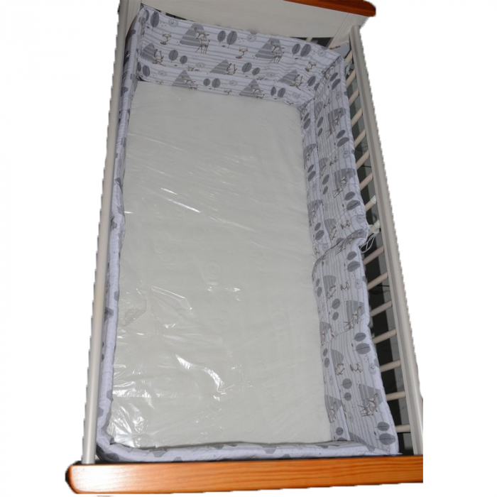 Protectie laterala pentru patut MimiNu 30 x 360 cm PLMN01G, Gri [3]