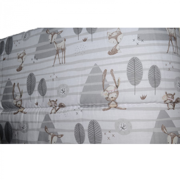 Protectie laterala pentru patut MimiNu 30 x 360 cm PLMN01G, Gri [2]