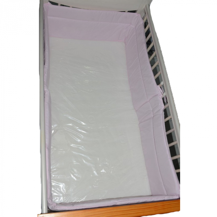 Protectie laterala pentru patut MimiNu 30 x 360 cm PLMNR, Roz [2]